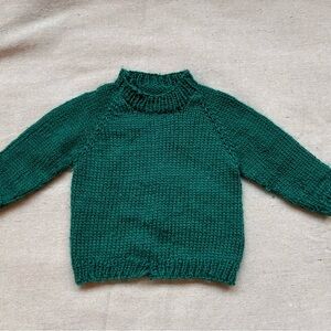 Emerald Green Hand-knit Sweater